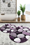 Digital Non-Slip Base Washable Stone Patterned Oval Bath Mat Toilet Set - 3