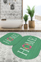 Digital Non-Slip Base Washable Floral Home Written Oval Bath Mat Toilet Set - 3