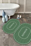 Digital Non-Slip Base Washable Framed Bathroom Written Oval Bath Mat Toilet Set - 6