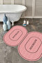 Digital Non-Slip Base Washable Framed Bathroom Written Oval Bath Mat Toilet Set - 6