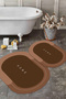 Digital Non-Slip Base Washable Home Written Oval Bath Mat Toilet Set - 4