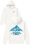 Trail Hunters Design Printed Oversized White Hooded Sweatshirt