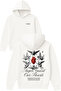 Angels Guard Design Printed Oversized White Hooded Sweatshirt