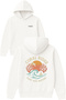Coral Ridge Design Printed Oversized White Hooded Sweatshirt