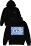 Lisbon Design Printed Oversized Black Hooded Sweatshirt