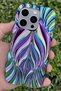 iPhone 14 Pro Max Case Leaf Pattern Glossy Anti-Impact Silicone Cover