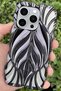 For iPhone 15 Pro Max Case Leaf Pattern Glossy Anti-Knock Silicone Cover
