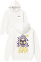 Instur Design Printed Oversized White Hooded Sweatshirt
