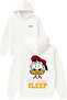 Need More Sleep Design Printed Oversized White Hooded Sweatshirt