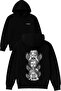 Sweet 3 Angel Design Printed Oversized Black Hooded Sweatshirt
