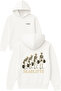 Deadlifts Design Printed Oversized White Hooded Sweatshirt