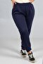 3 Thread Combed Cotton Navy Blue Sweatpants Plus Size |   Relaxed Fit Without Padding - 5