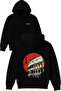 Japanese Roman Design Printed Oversized Black Hooded Sweatshirt