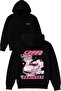 Speed Car Design Printed Oversized Black Hooded Sweatshirt