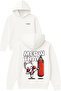 Meow Thai Design Printed Oversized White Hooded Sweatshirt