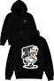 Ready Set Quack Tasarım Printed Oversized Black Hooded Sweatshirt