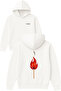 Match Design Printed Oversized White Hooded Sweatshirt