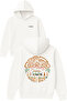 Ram Ram Design Printed Oversized White Hooded Sweatshirt