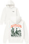 Cow Boys Design Printed Oversized White Hooded Sweatshirt