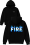 Fire 1 Design Printed Oversize Black Hooded Sweatshirt