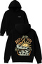Take It Easy Design Printed Oversized Black Hooded Sweatshirt