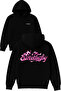 Sweetbaby Design Printed Oversized Black Hooded Sweatshirt