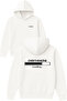 Overthınkıng Design Printed Oversized White Hooded Sweatshirt