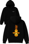 Atom Pineapple Design Printed Oversized Black Hooded Sweatshirt