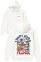 I Don'T Give a  Design Printed Oversized White Hooded Sweatshirt