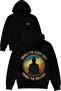 Inhale the Good Design Printed Oversized Black Hooded Sweatshirt