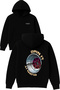 Spin It Burn It Design Printed Oversized Black Hooded Sweatshirt