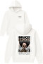 Bruce Bruce Design Printed Oversized White Hooded Sweatshirt