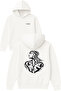 Design from a Tree Branch Printed Oversized White Hooded Sweatshirt