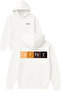 Coffee Element Design Printed Oversized White Hooded Sweatshirt