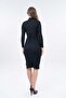 Turtleneck Midi Length Ribbed Cotton Dress - 4