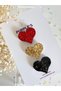 Handmade 3-Piece Glitter Heart Little Hairless Baby Hair Clip / Hairless Baby Hair Clip - 3