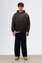 Oversized Embroidery Detailed Hoodie Brown