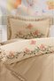 100% Natural Cotton Butterfly Floral Embroidered Ruffled Baby Duvet Cover Set - 3