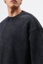 Basic Oversize Yıkamalı Sweatshirt Siyah - 4