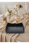 Black Color Special Design Color Crystal Pattern Stone Handle Women's Evening Dress Bag - 5