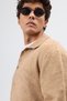 Polo collar soft textured knitwear sweater beige - 6