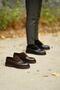 Derick brown leather-suede men's leather shoes - 4