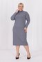Women's Gray Turtleneck Stretchy Twist Knitwear Plus Size Dress