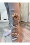 Girl's Tights Winter Cotton Fleece-Lined Elastic Waist with Ribbon Dog Pattern Gray Slim Fit - 3