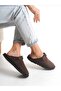 Women's Brown Suede Velcro Adjustable Slippers - Sandals - 2