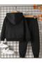 Girls/Boys Children's Bottom Top King Printed K Hooded Tracksuit Set - 2