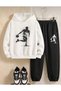 Girls/Boys Children's Bottom and Top Basketball Printed Zippered Tracksuit Set
