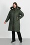 Women's Khaki Long Puffer Oversized Coat