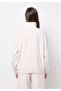 Regular Fit Polo Neck Embroidered Women's Ecru Sweatshirt - 2