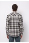 Regular Fit Shirt Neck Plaid Men's Brown Long Sleeve Shirt - 2